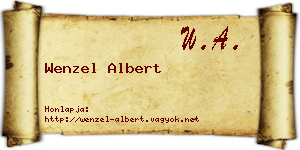 Wenzel Albert névjegykártya